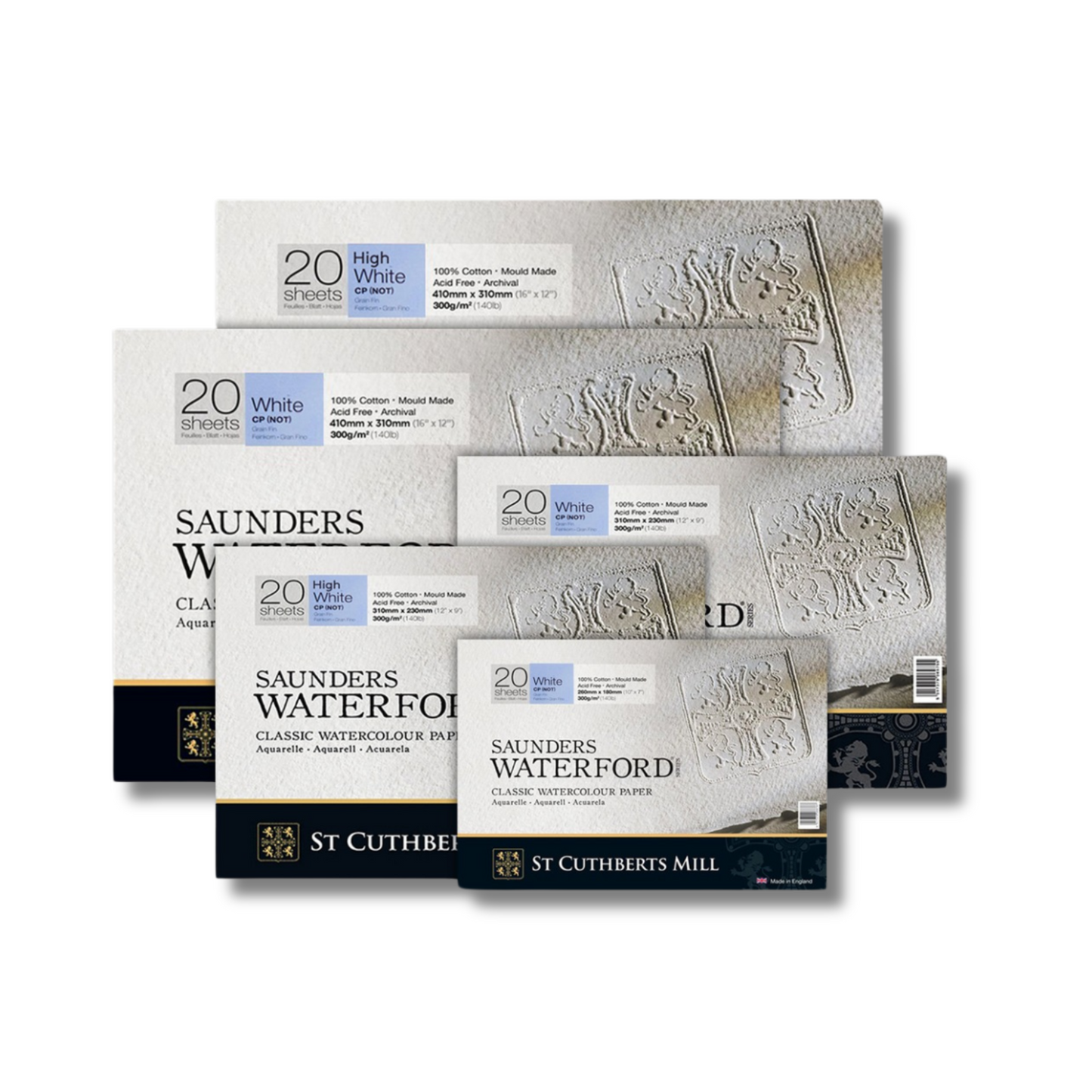 SAUNDERS WATERFORD : BLOCK : 300GSM : 20 SHEETS