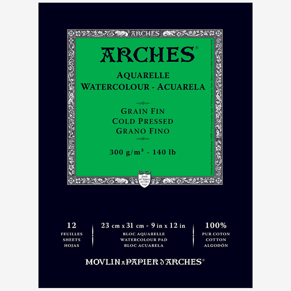 ARCHES : AQUARELLE : WATERCOLOR PAPER GUMMED PADS