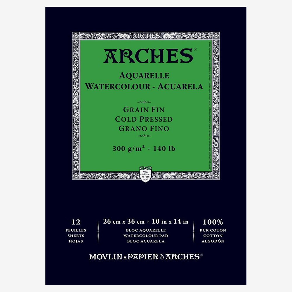 ARCHES : AQUARELLE : WATERCOLOR PAPER GUMMED PADS