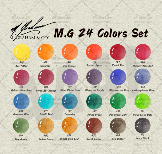 M. Graham Artist's Watercolors 24 Color Trial Set,Repackaged