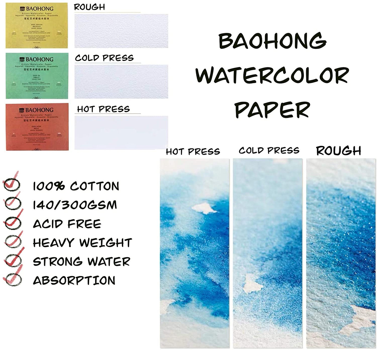BAOHONG Artists' Watercolor Block