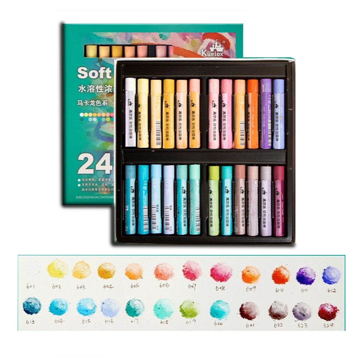 Kuelox Oil Pastels, 24+2 Colors Artist Soft Oil Pastels, Vibrant and C –  All About Art International, LLC