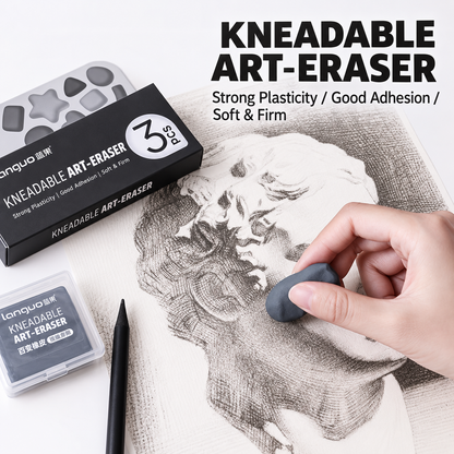 LANGUO Magic Eraser Strong Adhesive 4B Non-Sticky Residue-Free Art Sketching Highlighter Daily Writing Pencil Eraser Stationery