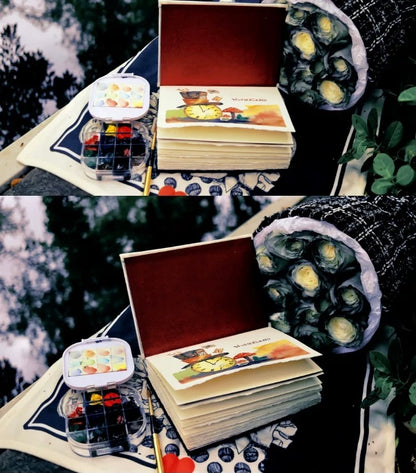 New Arrival – Handmade Watercolor Embroidered Gradient Journal Book