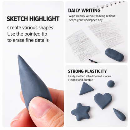 LANGUO Magic Eraser Strong Adhesive 4B Non-Sticky Residue-Free Art Sketching Highlighter Daily Writing Pencil Eraser Stationery