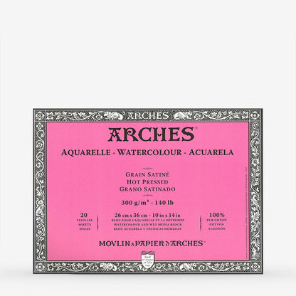 ARCHES : AQUARELLE : WATERCOLOR PAPER BLOCKS : 300GSM